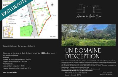 vente terrain 389 000 € à proximité de Pernes-les-Fontaines (84210)