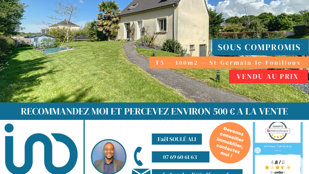 maison 5 pièces 100 m2 à vendre à Saint-Germain-le-Fouilloux (53240)