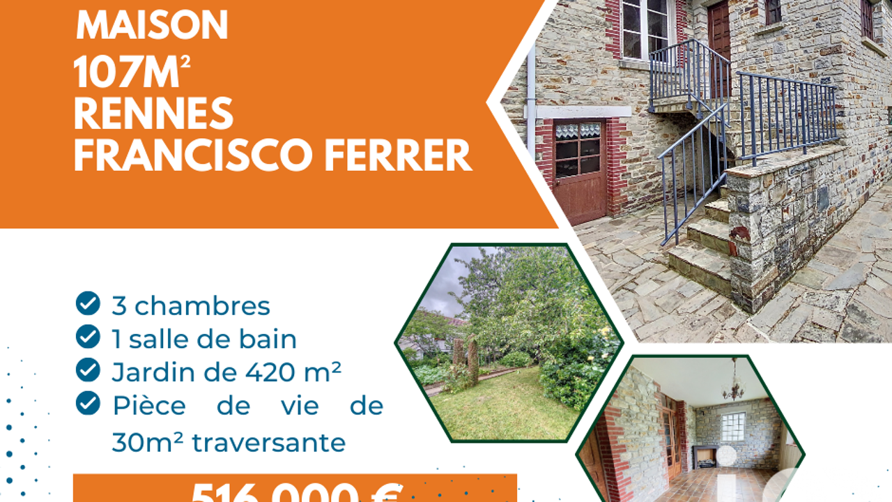 maison 5 pièces 107 m2 à vendre à Rennes (35200)