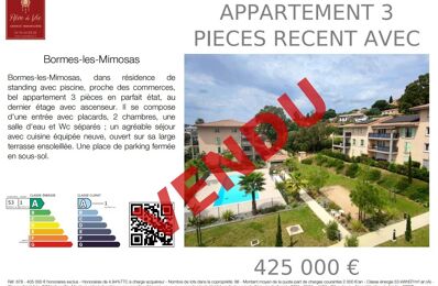 vente appartement 425 000 € à proximité de Hyères (83400)