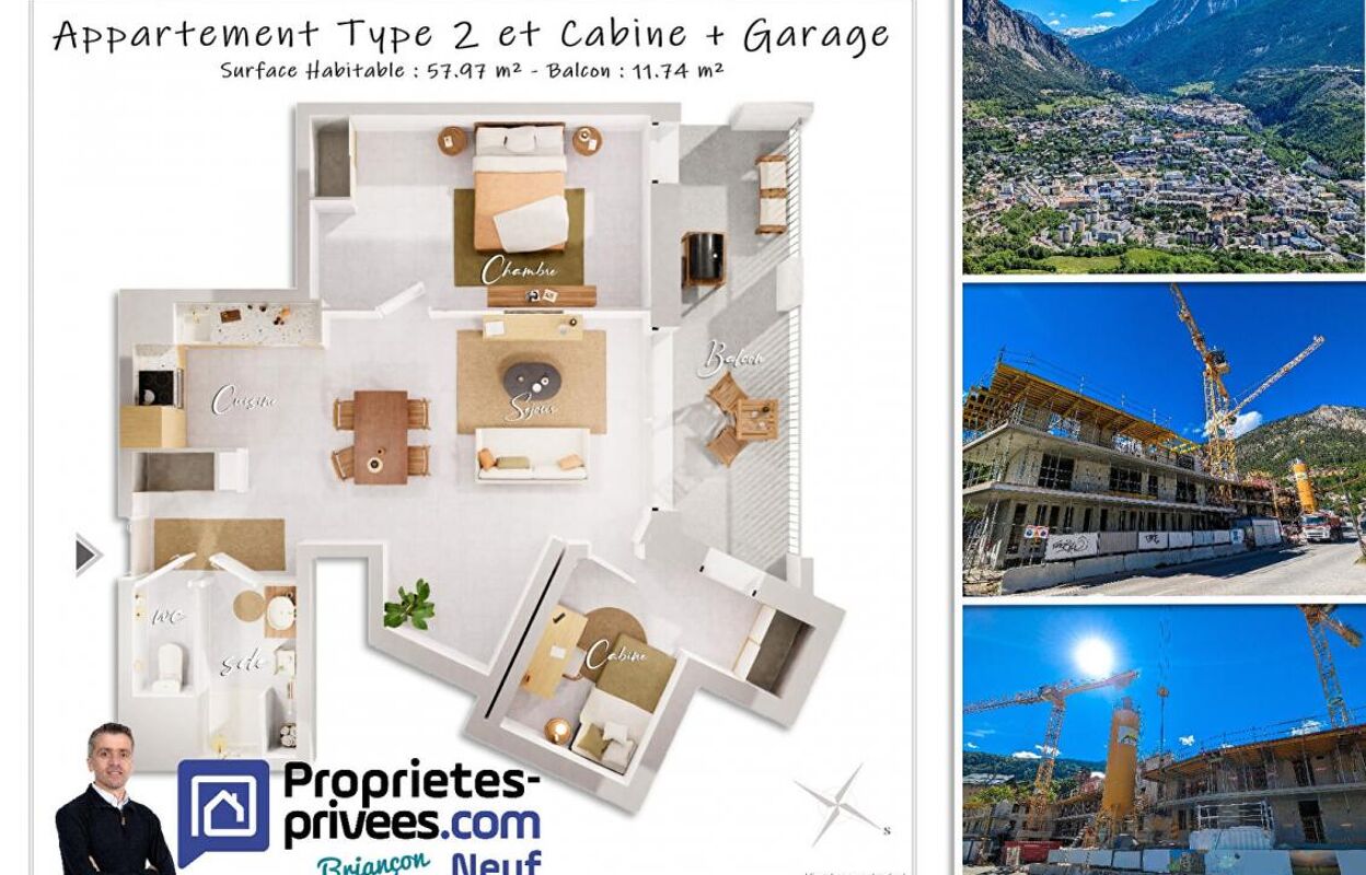 appartement 3 pièces 57 m2 à vendre à Briançon (05100)