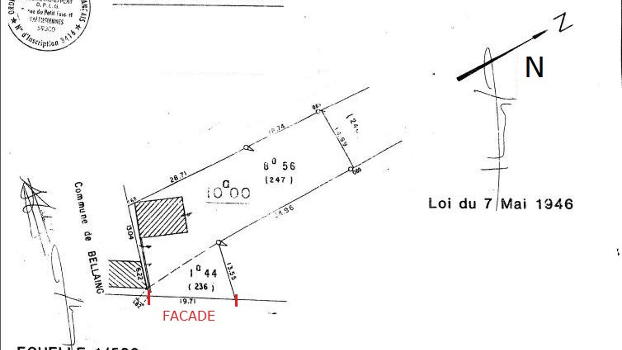 terrain  pièces 996 m2 à vendre à Wallers (59135)