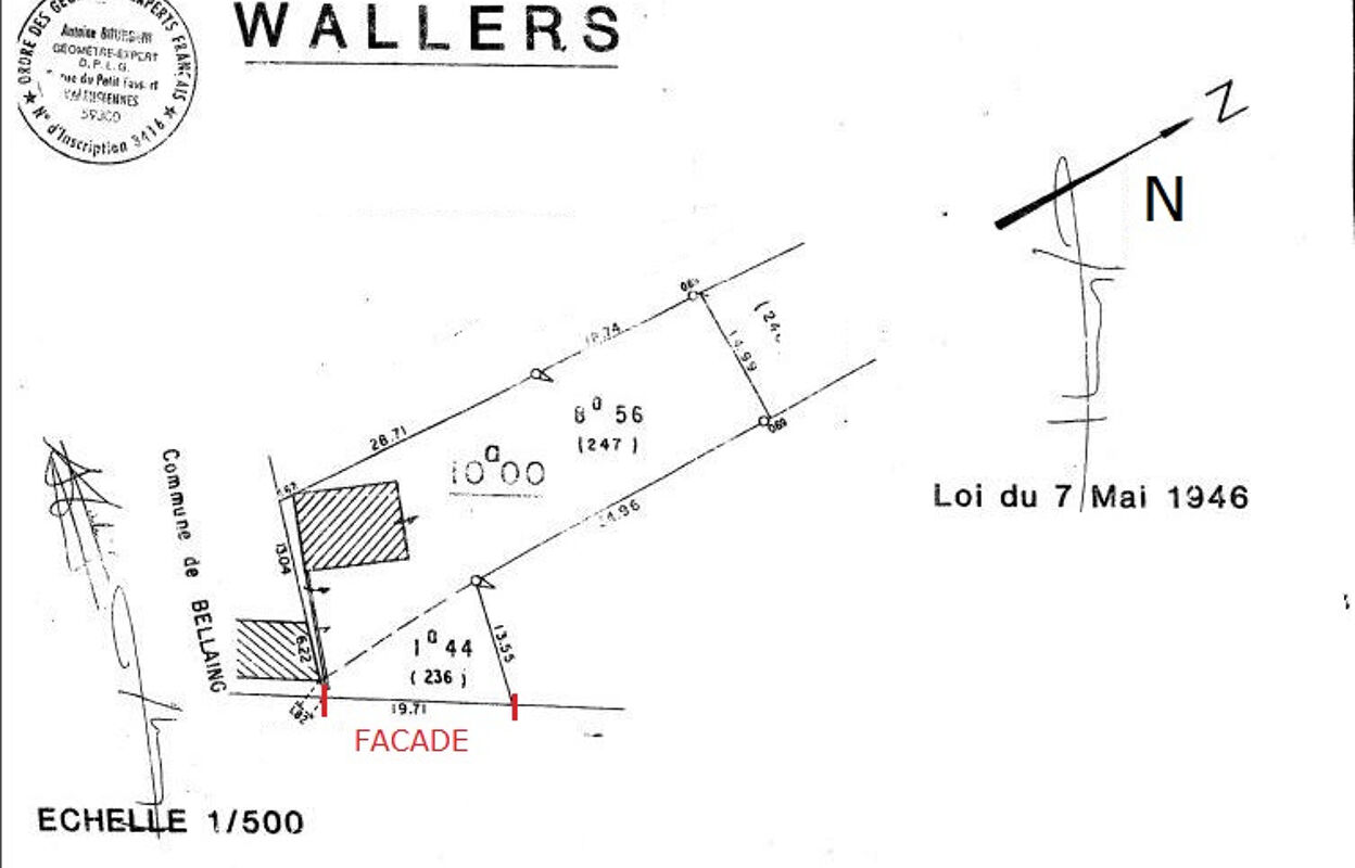 terrain  pièces 996 m2 à vendre à Wallers (59135)