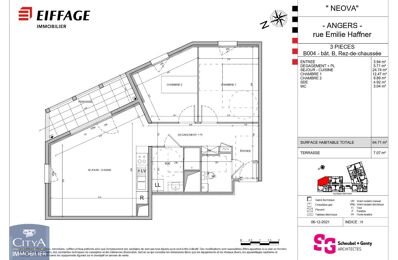 appartement 3 pièces 64 m2 à louer à Angers (49000)