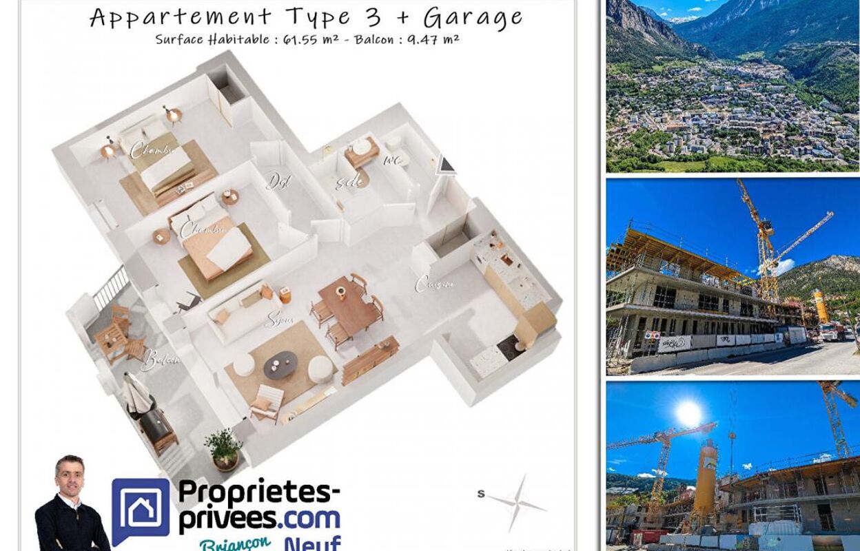 appartement 3 pièces 61 m2 à vendre à Briançon (05100)