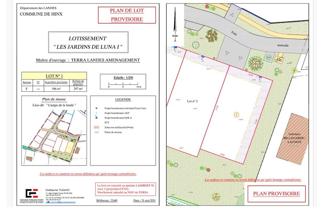 terrain  pièces 496 m2 à vendre à Hinx (40180)