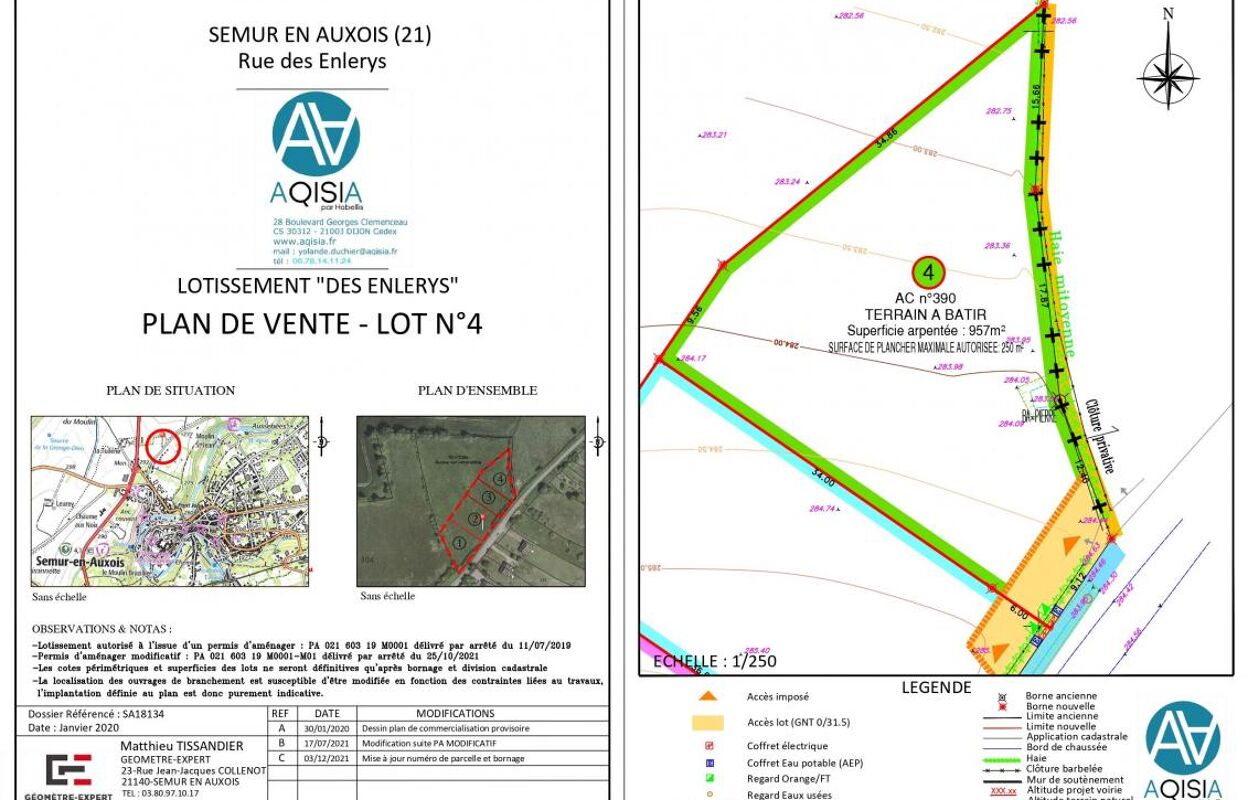 terrain  pièces 957 m2 à vendre à Semur-en-Auxois (21140)