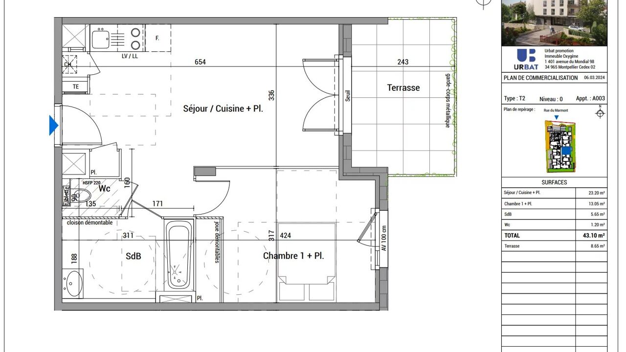 appartement 2 pièces 43 m2 à vendre à Jassans-Riottier (01480)