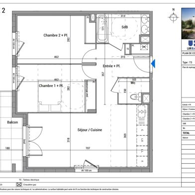 Appartement 3 pièces 253500 €