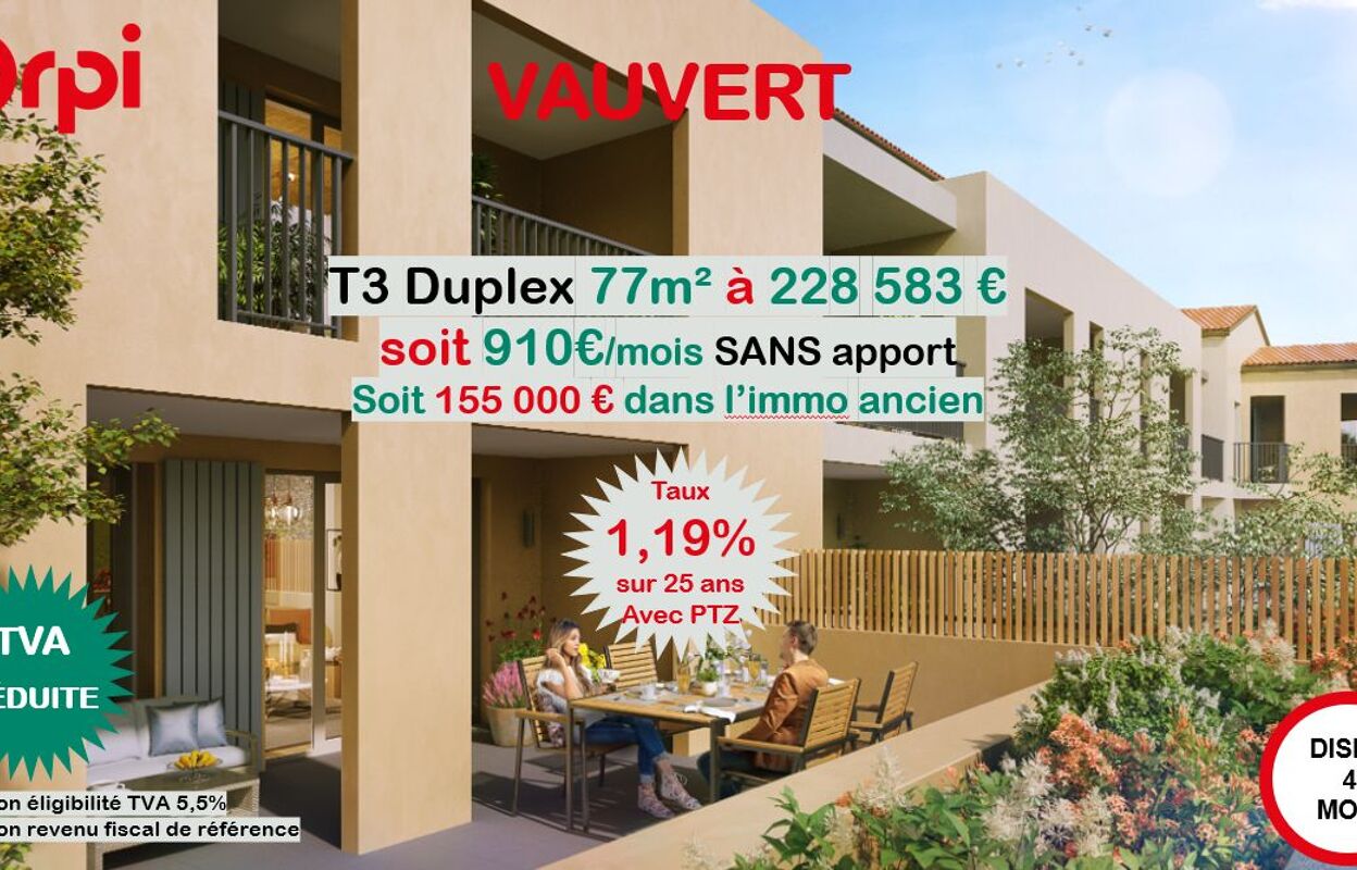 appartement 3 pièces 77 m2 à vendre à Vauvert (30600)