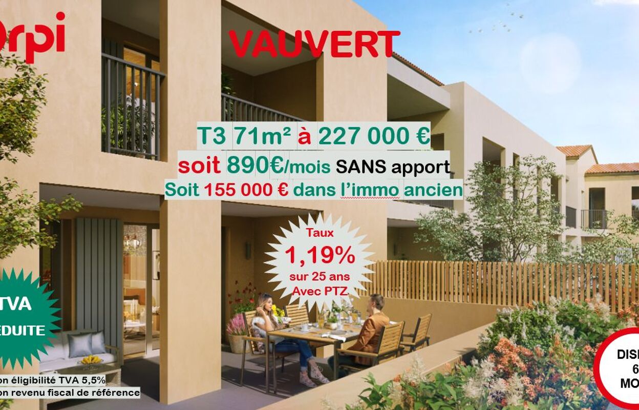 appartement 3 pièces 71 m2 à vendre à Vauvert (30600)