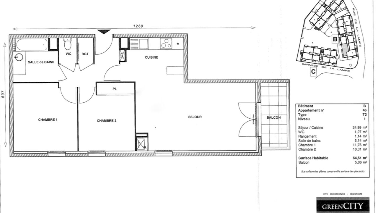 appartement 3 pièces 64 m2 à louer à Linas (91310)