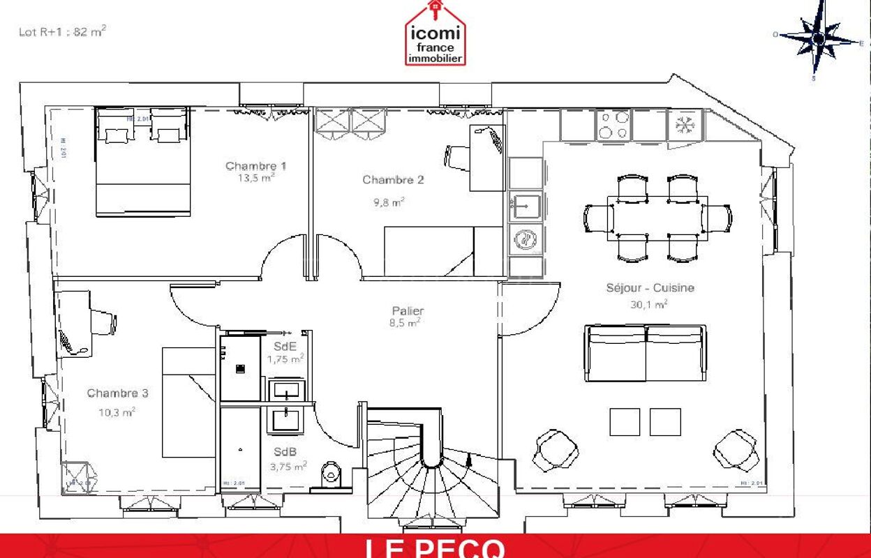 appartement 4 pièces 90 m2 à vendre à Le Pecq (78230)