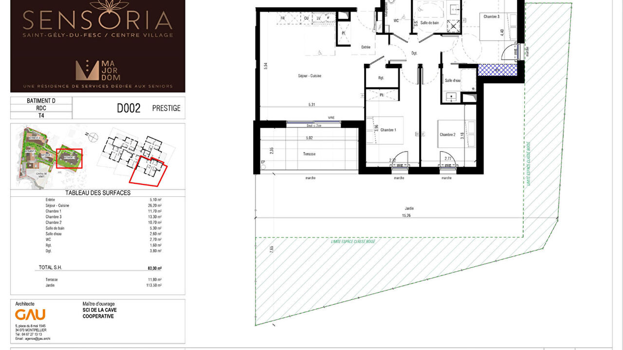 appartement 4 pièces 100 m2 à vendre à Saint-Gély-du-Fesc (34980)