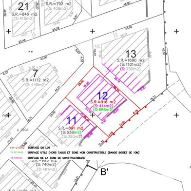 Terrain 916 m²