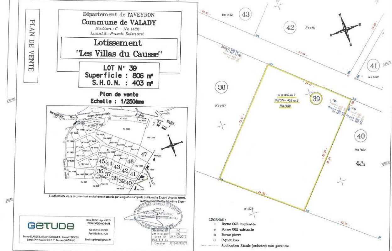 terrain  pièces 806 m2 à vendre à Valady (12330)