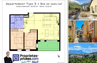 appartement 3 pièces 65 m2 à vendre à Embrun (05200)