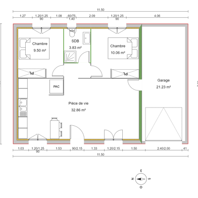 Maison 3 pièces 56 m²