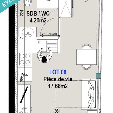 Appartement 1 pièce 23 m²