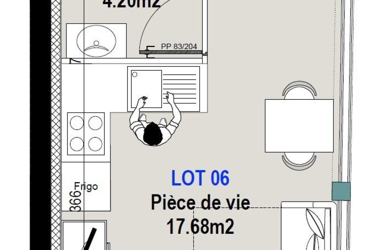 appartement 1 pièces 23 m2 à vendre à Reims (51100)