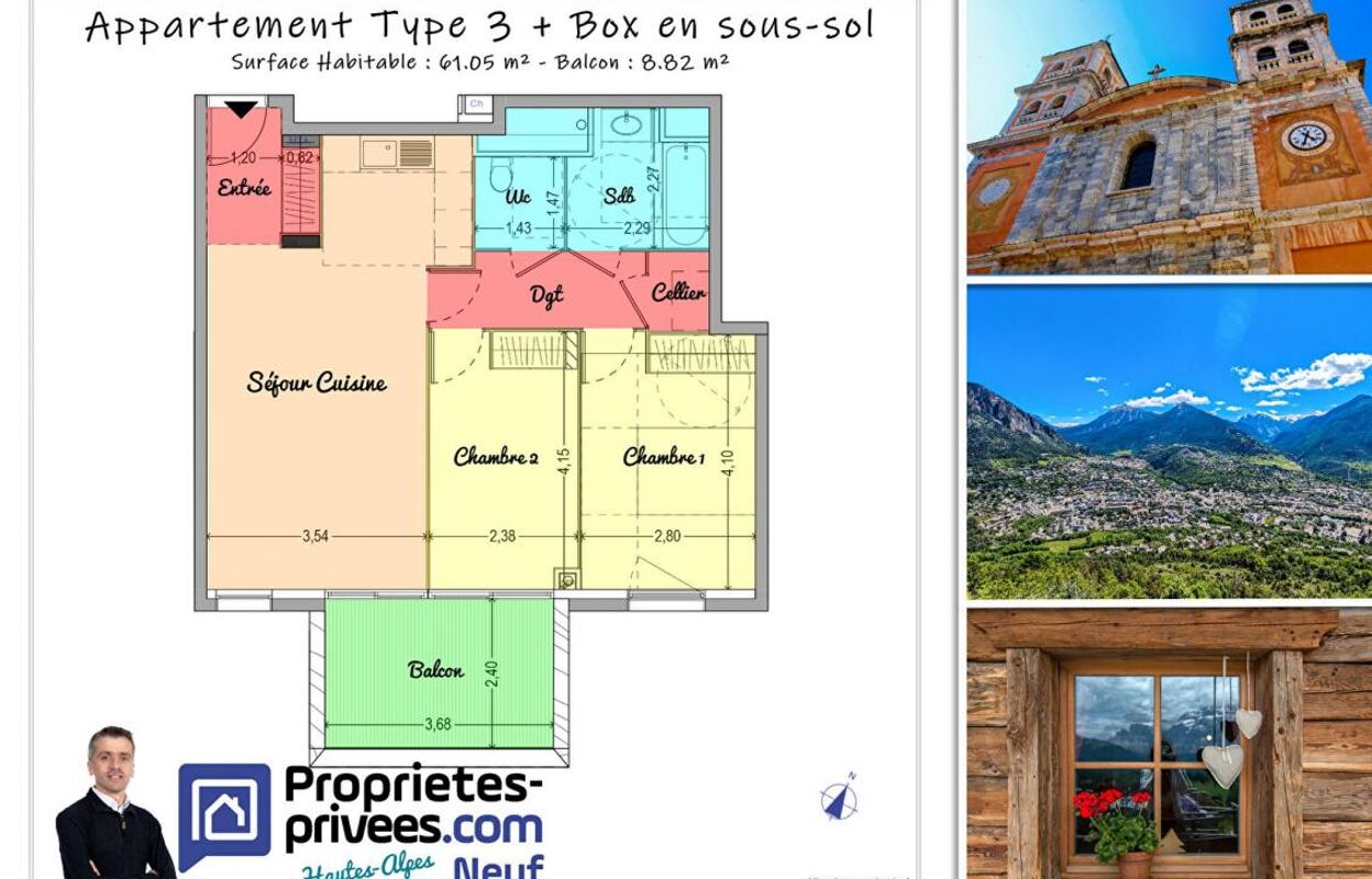 appartement 3 pièces 64 m2 à vendre à Briançon (05100)