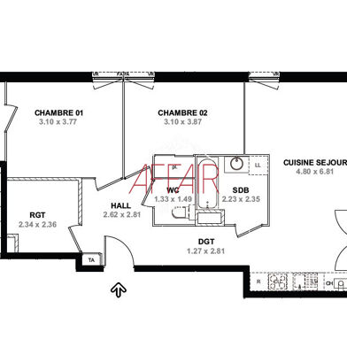 Appartement 3 pièces 462500 €