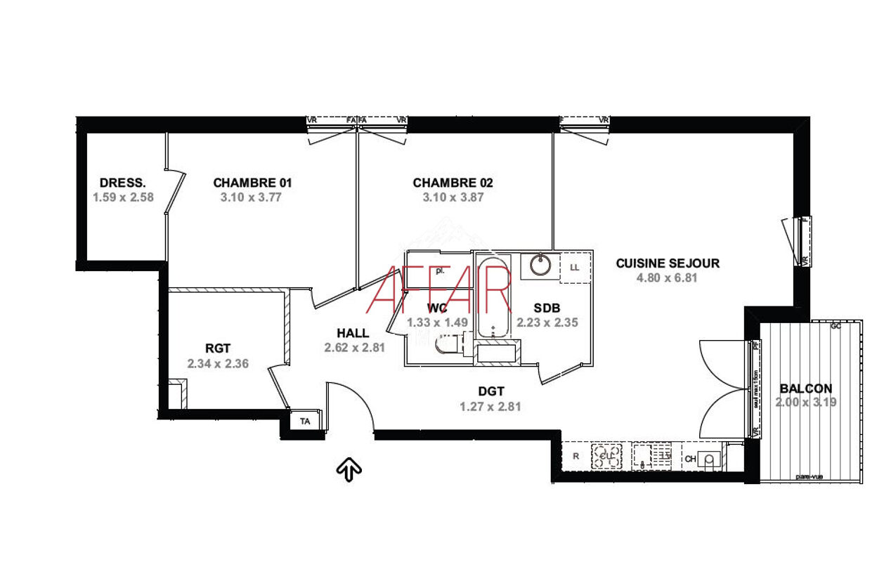 appartement 3 pièces 76 m2 à vendre à Neydens (74160)