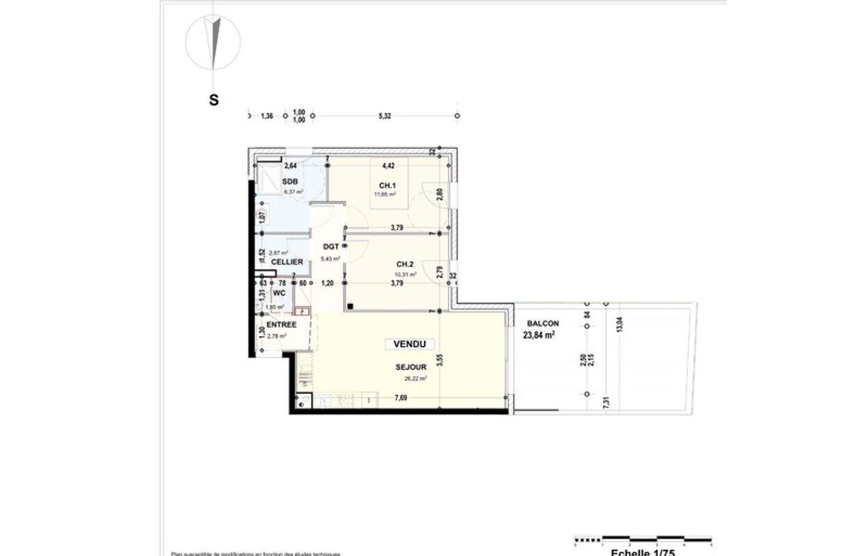 appartement 3 pièces 67 m2 à vendre à Maizières-Lès-Metz (57280)