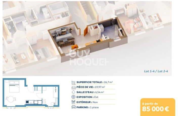 Appartement Les Abrets En Dauphine 1 pièce(s) 26.7 m2 — photo 2