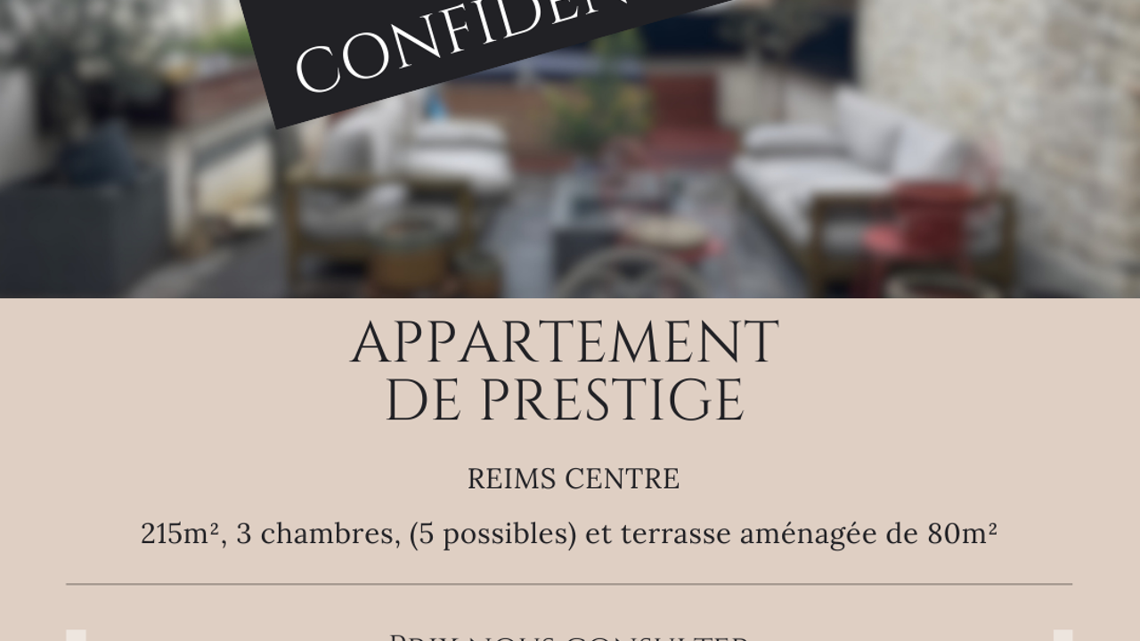 appartement 7 pièces 215 m2 à vendre à Reims (51100)