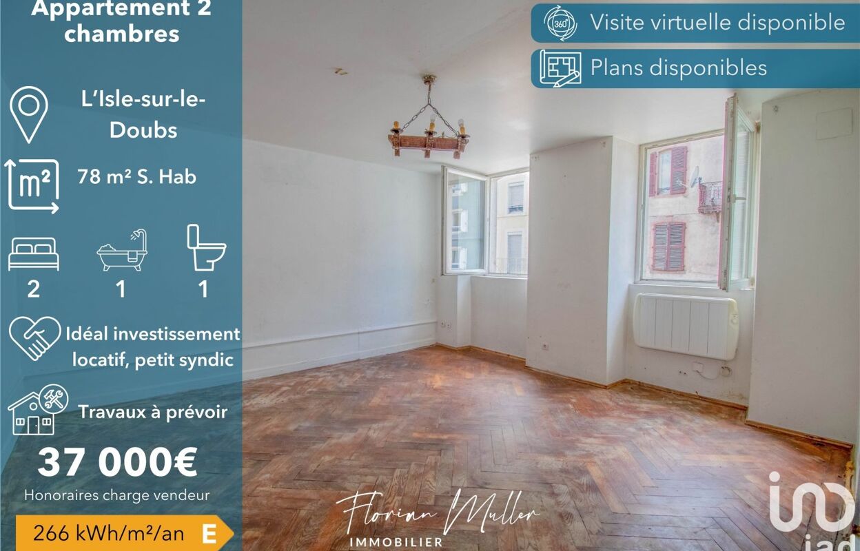 appartement 3 pièces 79 m2 à vendre à L'Isle-sur-le-Doubs (25250)