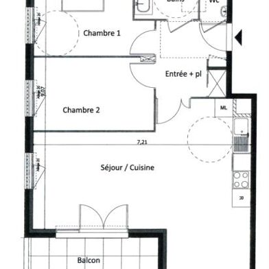 Appartement 3 pièces 187000 €