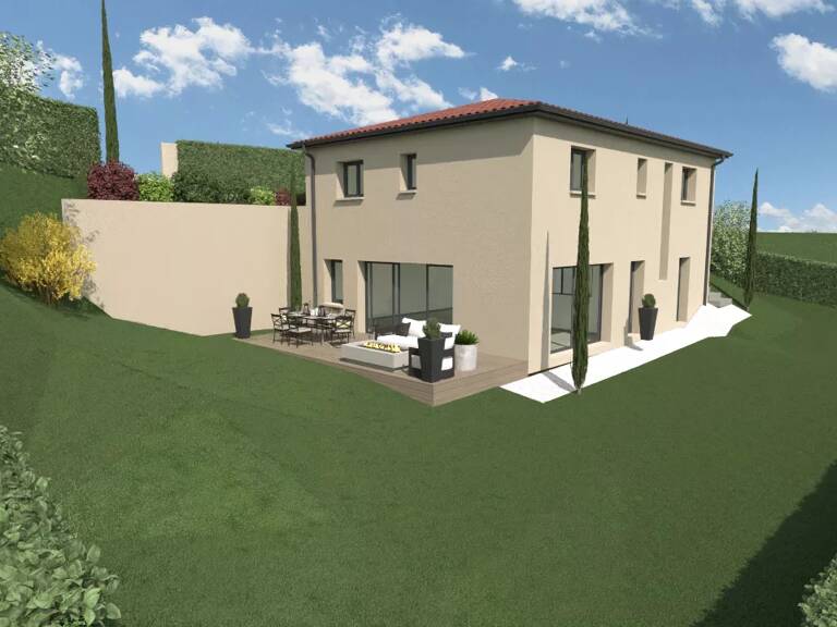 Maison neuve 4 chambres à Saint Priest en Jarez (proche Saint Etienne, Loire), sur terrain de 627m². — photo 1