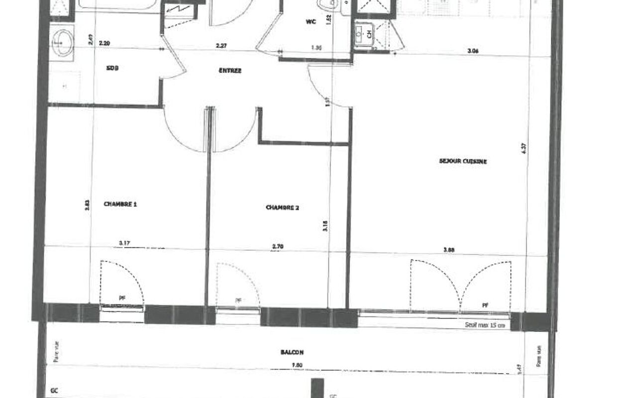 appartement 3 pièces 60 m2 à louer à Tours (37100)