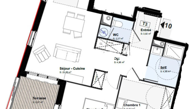 Appartement 3 pièces  à vendre Rochefort 17300