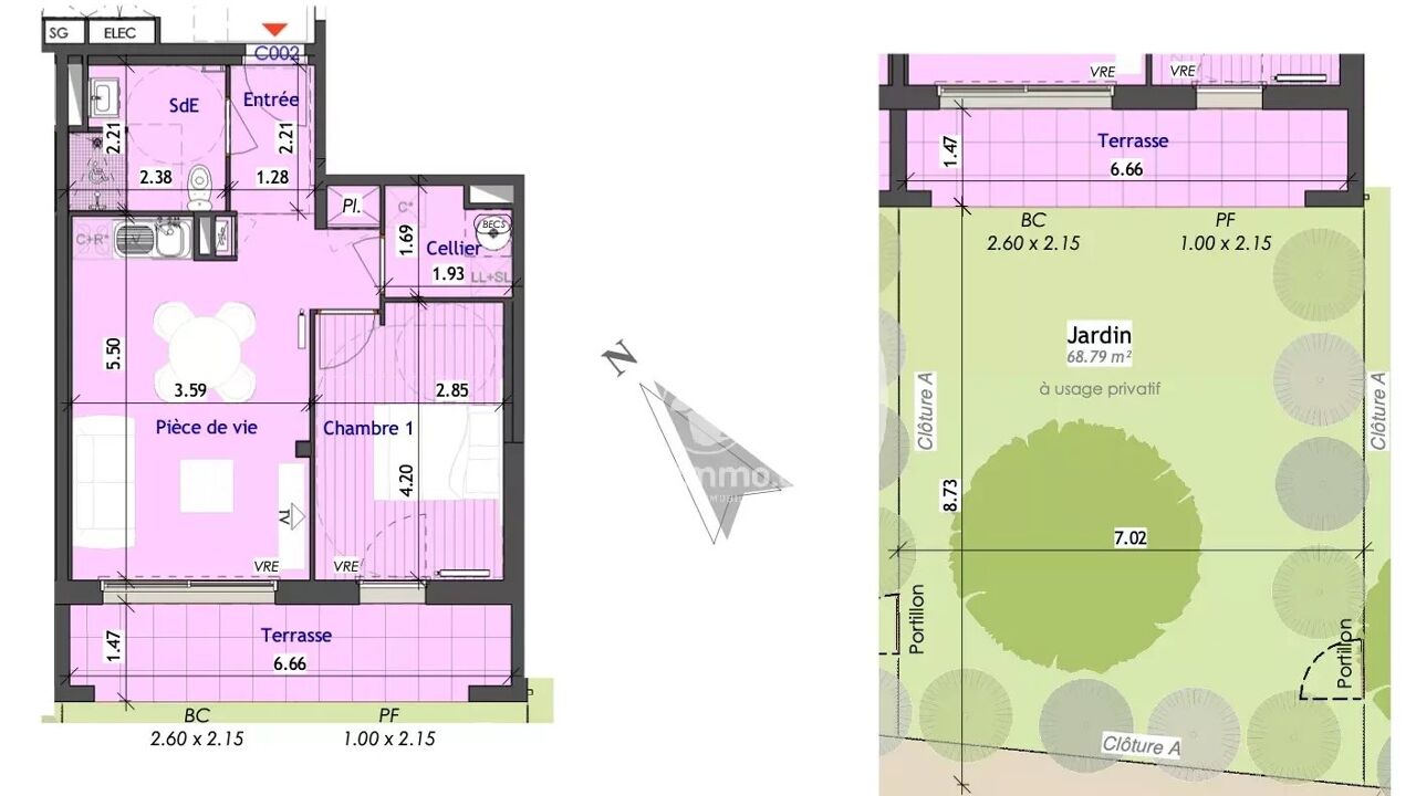 appartement 2 pièces 43 m2 à vendre à Le Loroux-Bottereau (44430)