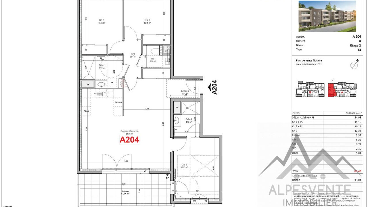 appartement 4 pièces 85 m2 à vendre à Thonon-les-Bains (74200)