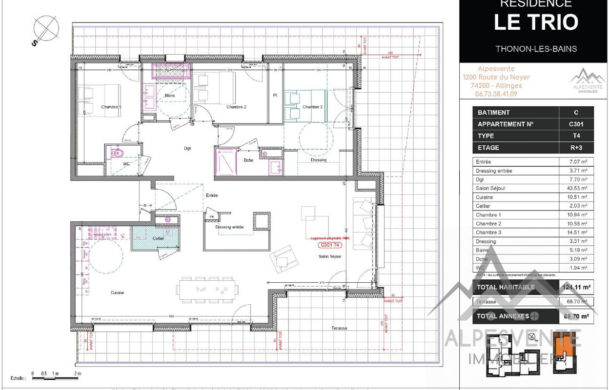 appartement 4 pièces 124 m2 à vendre à Thonon-les-Bains (74200)