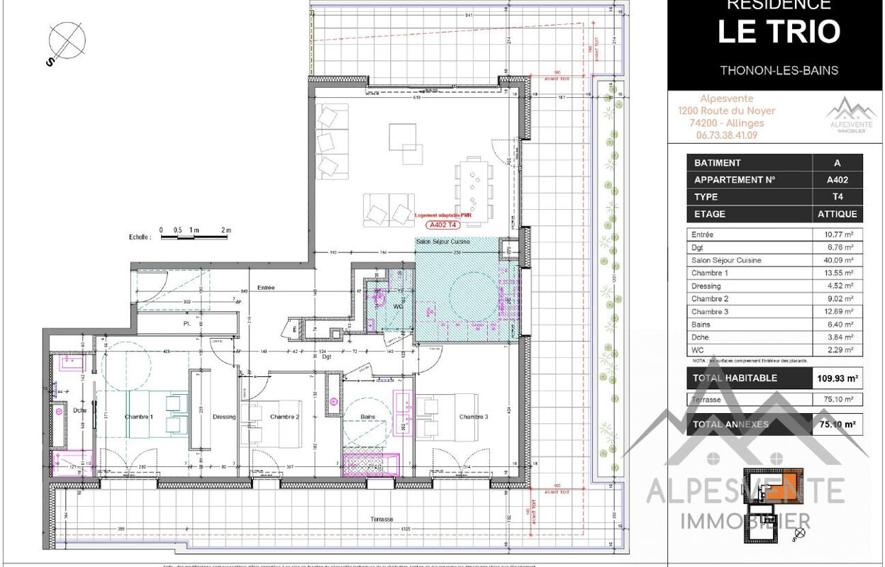 appartement 4 pièces 109 m2 à vendre à Thonon-les-Bains (74200)