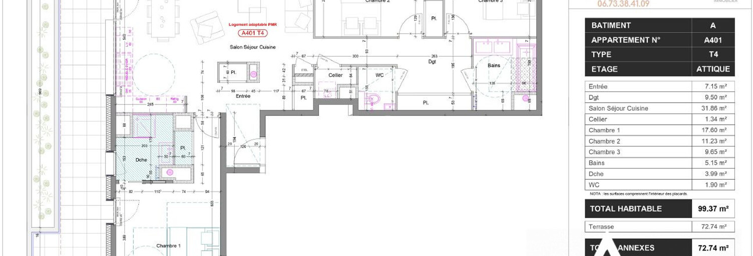 Appartement 4 Pièces 99 m² à vendre à Thonon-les-Bains (74200)