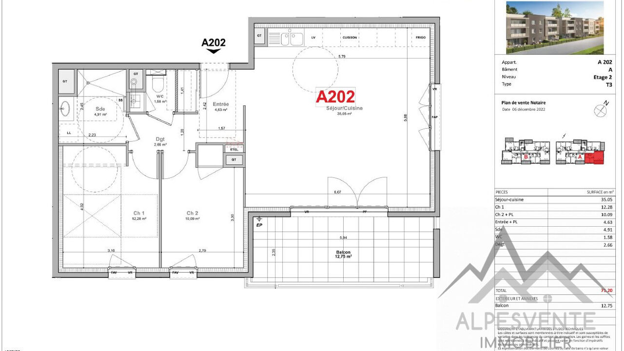 appartement 3 pièces 71 m2 à vendre à Thonon-les-Bains (74200)