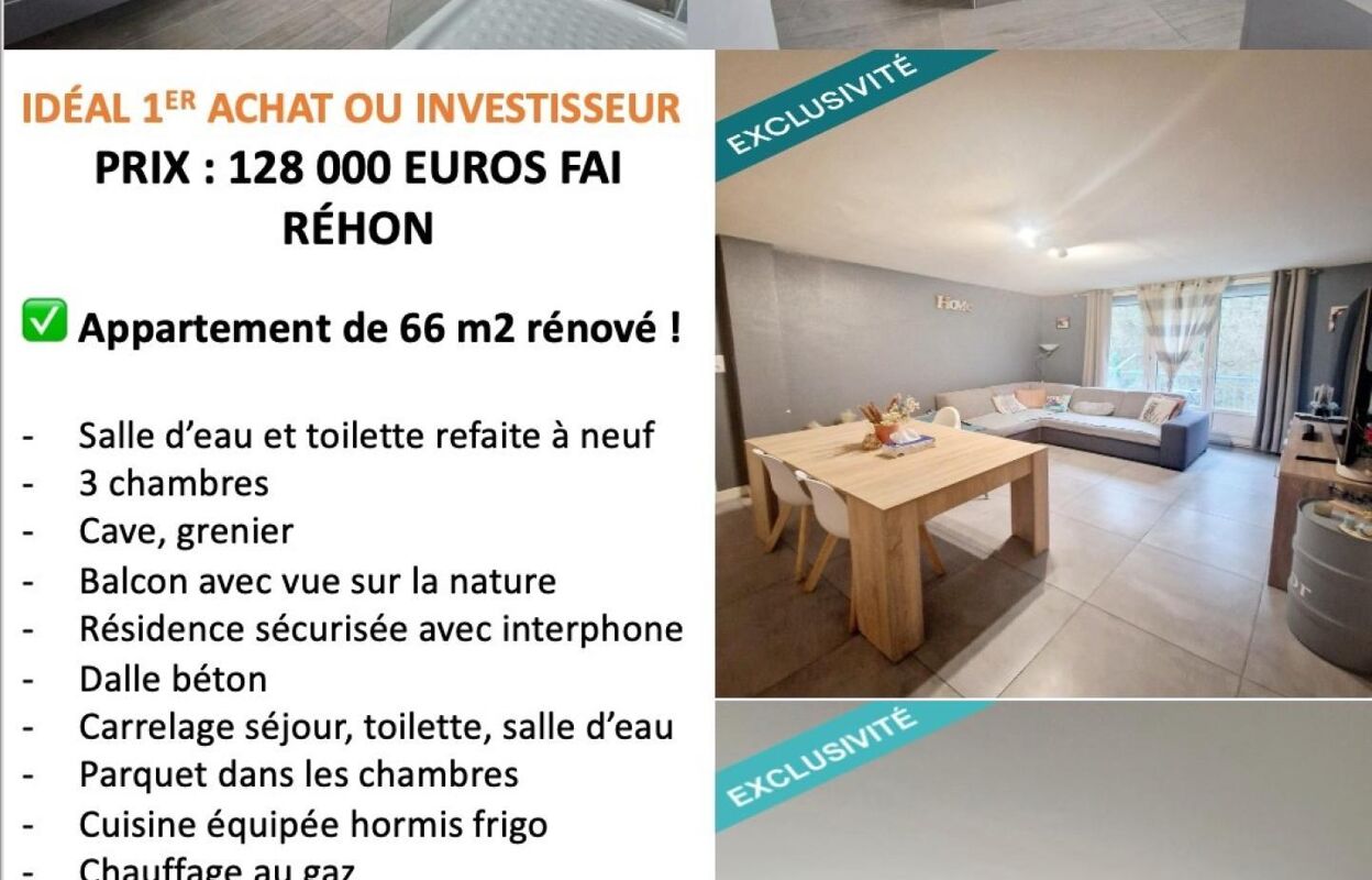 appartement 4 pièces 66 m2 à vendre à Réhon (54430)