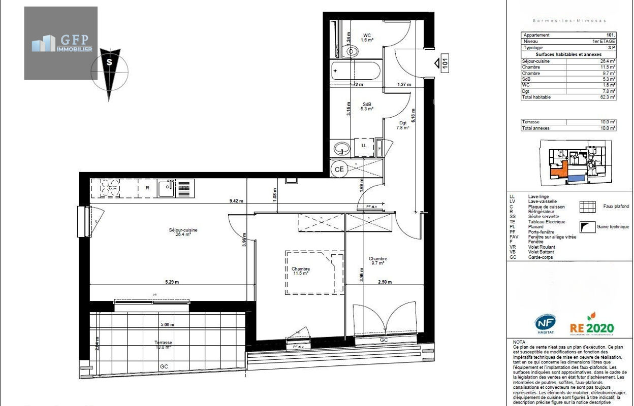 appartement 3 pièces 62 m2 à vendre à Bormes-les-Mimosas (83230)