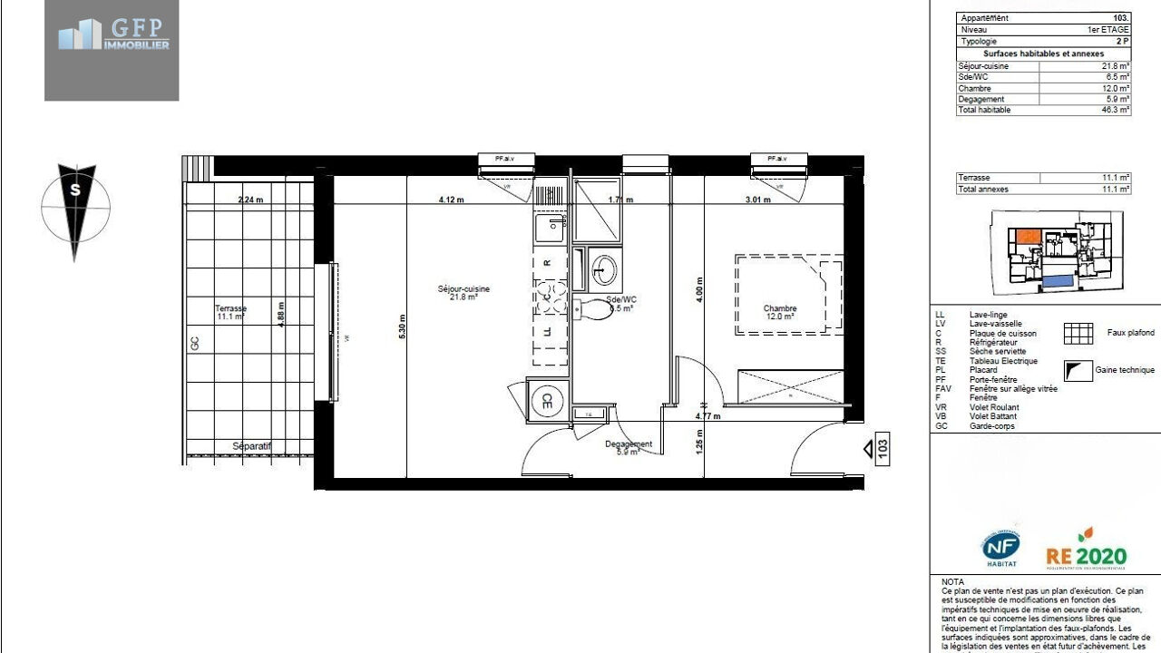 appartement 2 pièces 46 m2 à vendre à Bormes-les-Mimosas (83230)