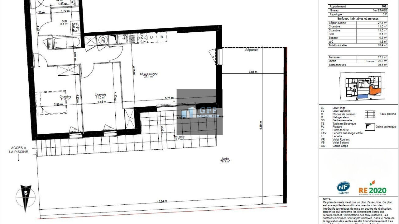 appartement 3 pièces 63 m2 à vendre à Bormes-les-Mimosas (83230)