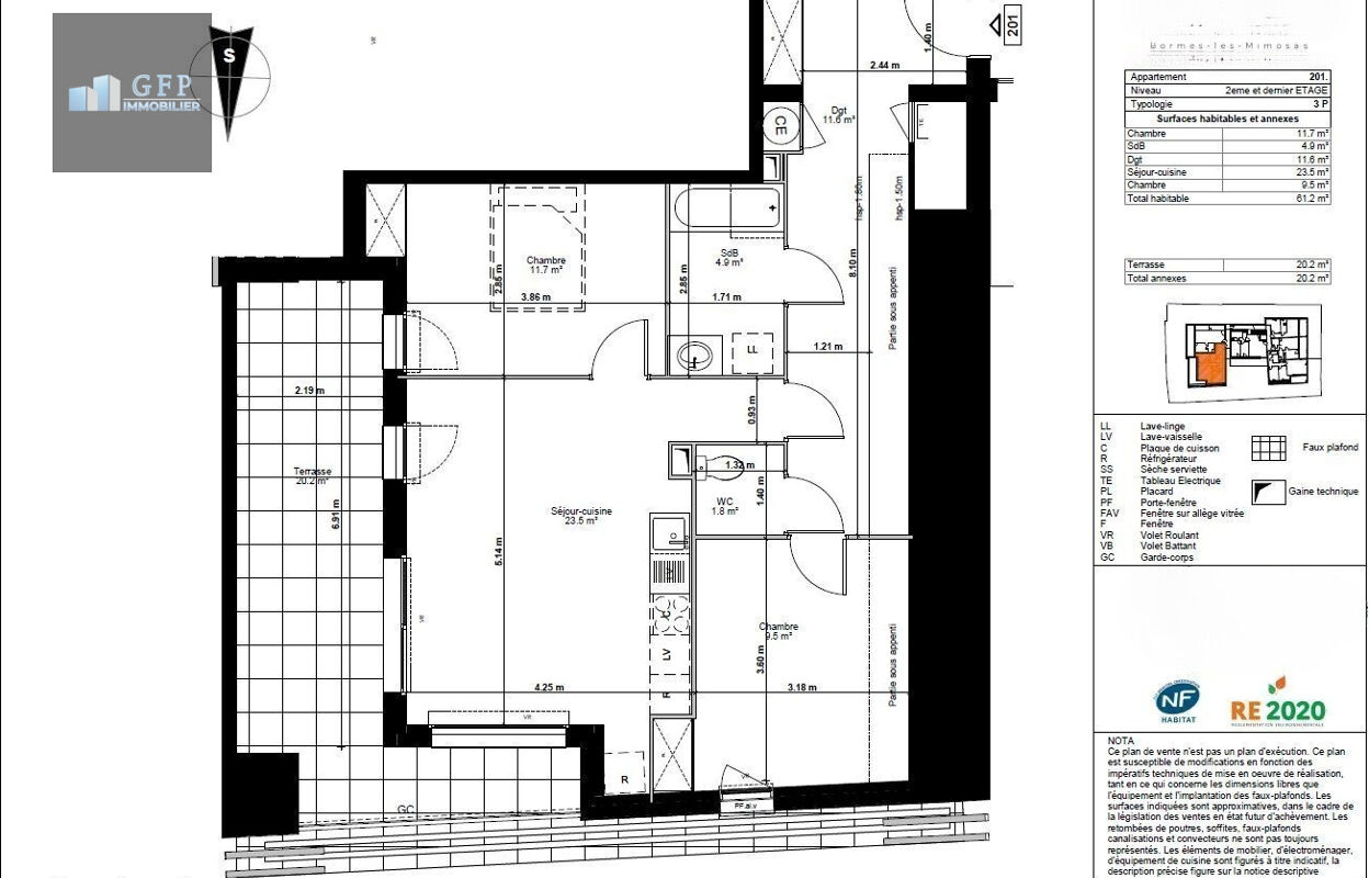 appartement 3 pièces 61 m2 à vendre à Bormes-les-Mimosas (83230)