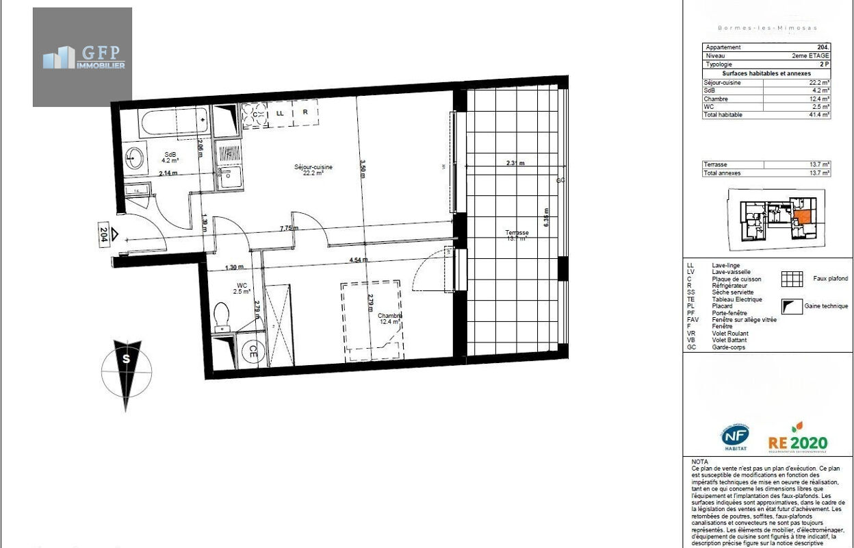 appartement 2 pièces 41 m2 à vendre à Bormes-les-Mimosas (83230)