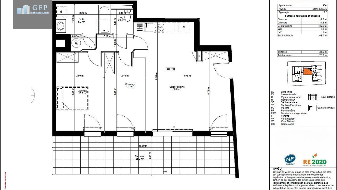 appartement 3 pièces 63 m2 à vendre à Bormes-les-Mimosas (83230)