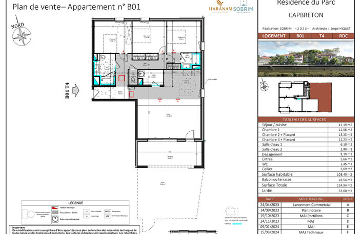 Capbreton Bonamour, Appartement T4 avec terrasse, jardin et 2 parkings sous-sol. — photo 4
