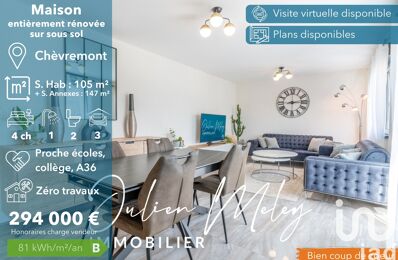 vente maison 294 000 € à proximité de Lachapelle-sous-Chaux (90300)